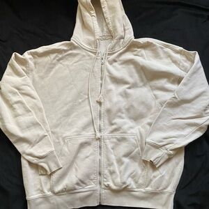 Brandy Melville Cream Fleece-Lined Hoodie
